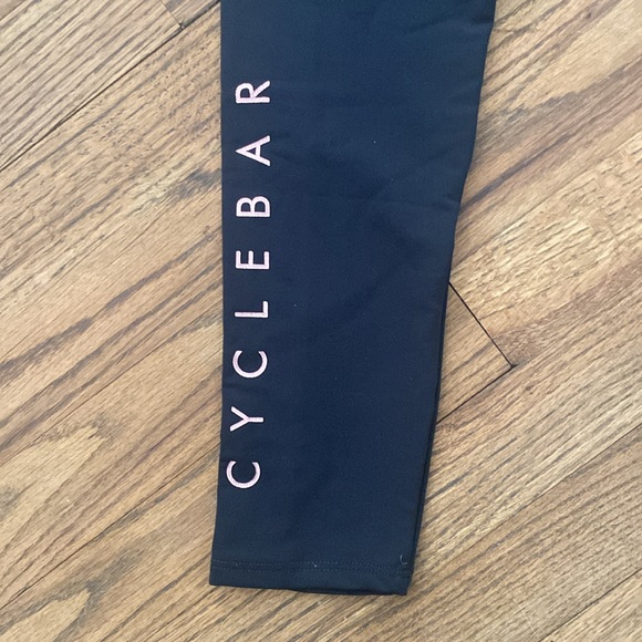 Cyclebar Rose Gold Metallic Black Leggings - Picture 3 of 8
